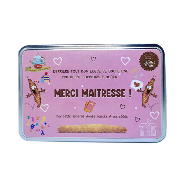 La Zézette de Sète - Boîte à thèmes - Merci Maîtresse - 250 grs